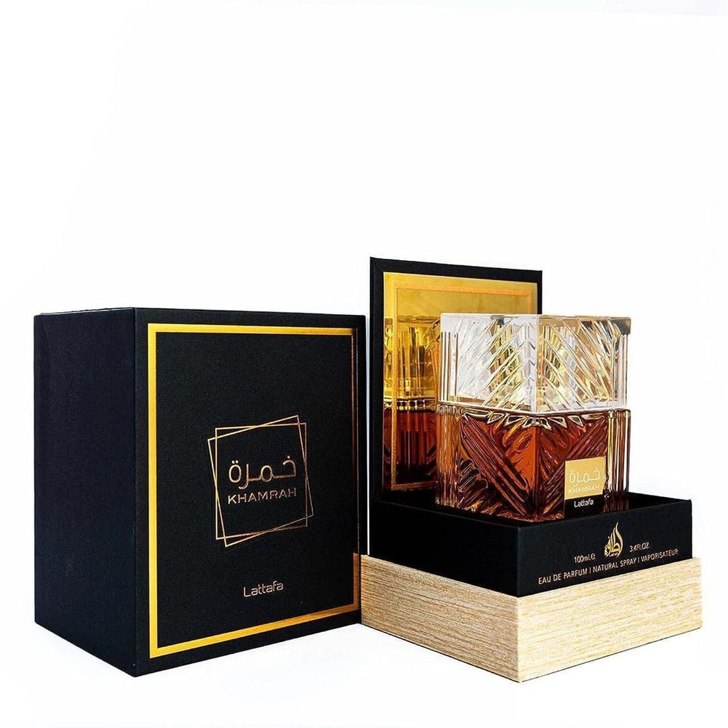 عطر خمرة (Khamrah) الشهير والمقدم من دار لطافة (Lattafa) للعطور الفاخرة